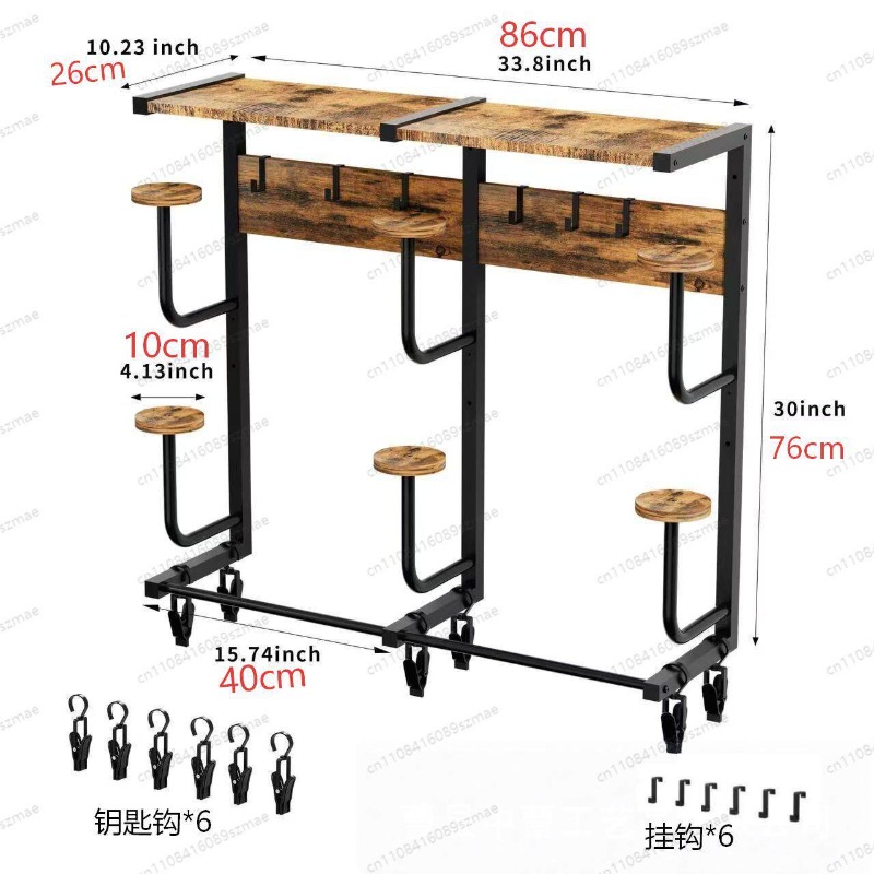 Motorcycle Gear Rack - Wall-mounted helmet rack, multifunctional storage for
