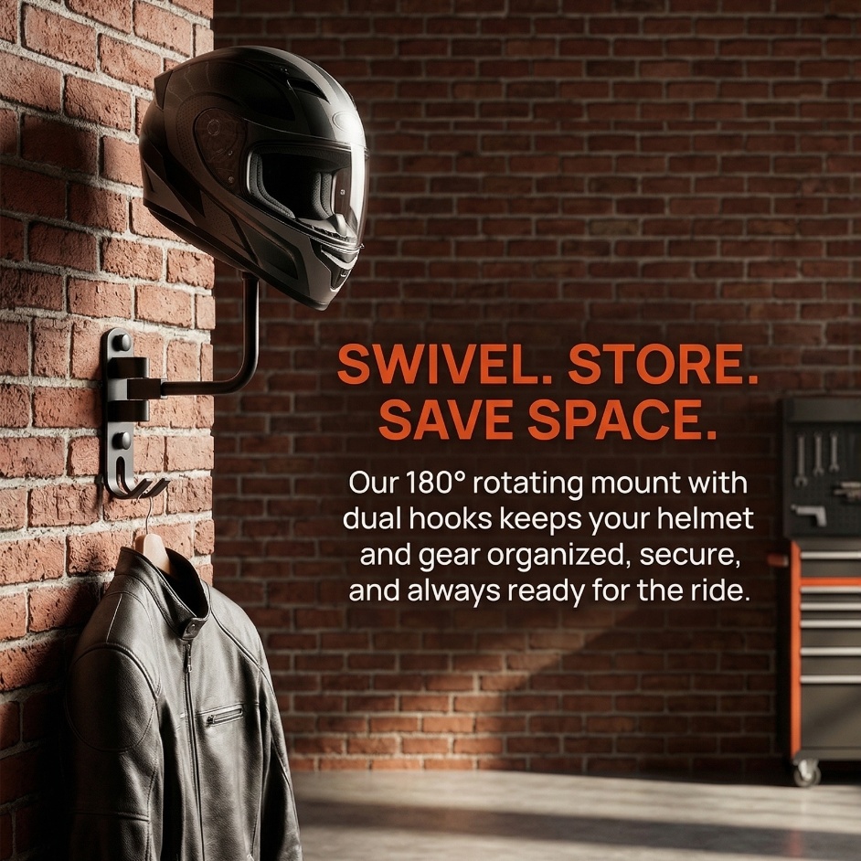 Motorcycle Gear Rack - Premium Aluminum Alloy Stainless Steel Helmet