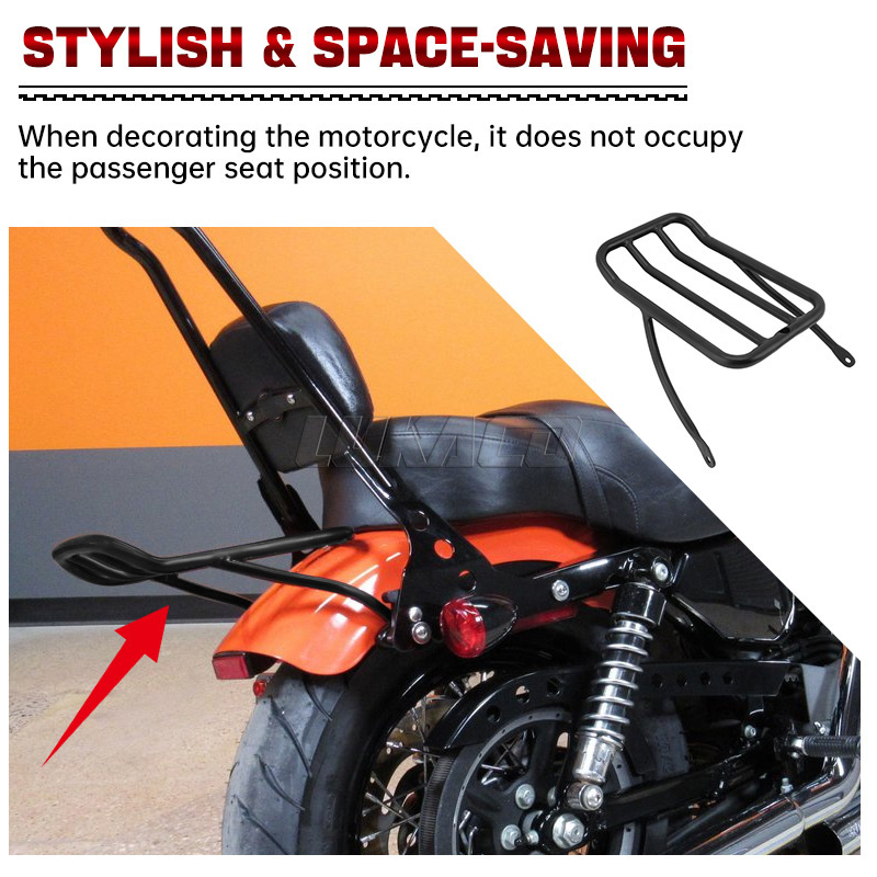 Black Motorcycle Iron Passenge - Motorcycle Gear Rack review and price