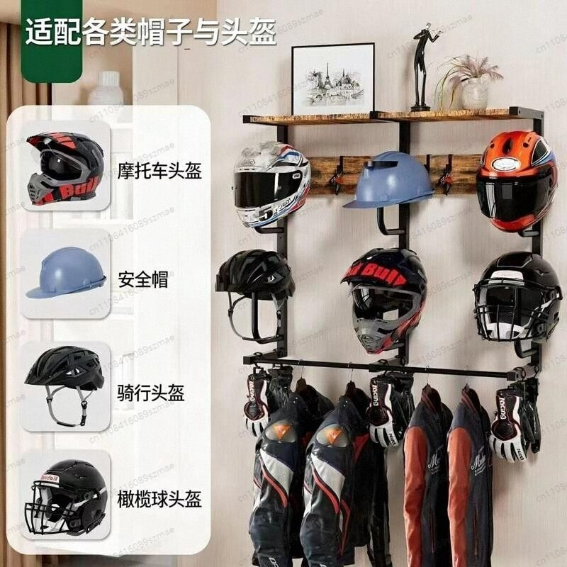 Wall-mounted helmet rack, mult - Motorcycle Gear Rack review and price